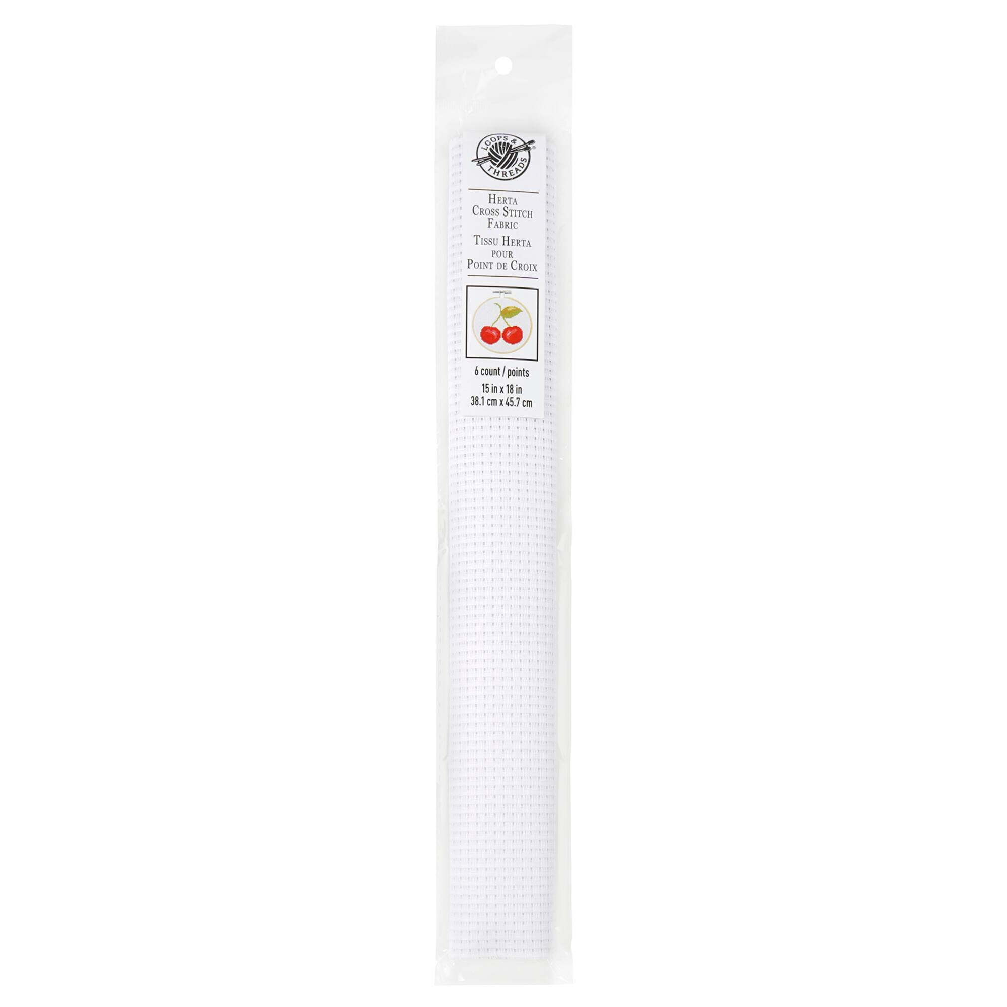 White Herta Cross Stitch Fabric by Loops & Threads®, 15" x 18"